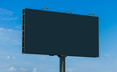 Background for design. Advertising billboard along the road in the city 