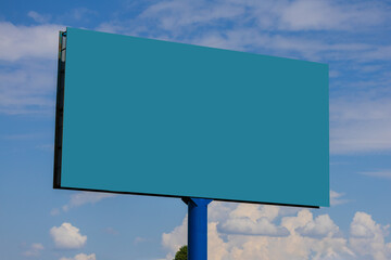 Fototapeta premium Background for design. Advertising billboard along the road in the city 