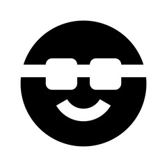 nerd emoticon black glyph icon