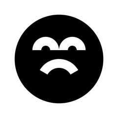 sad emoticon black glyph icon