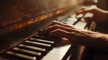 Accomplished pianist performs captivating classical music on a grand piano with skilled technique and emotive expression
