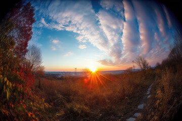 野原, 草原, 空, 夕焼け, 夕焼けの草原, 自然, field, meadow, sky, sunset, sunset meadow, nature