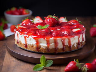 cake with strawberries