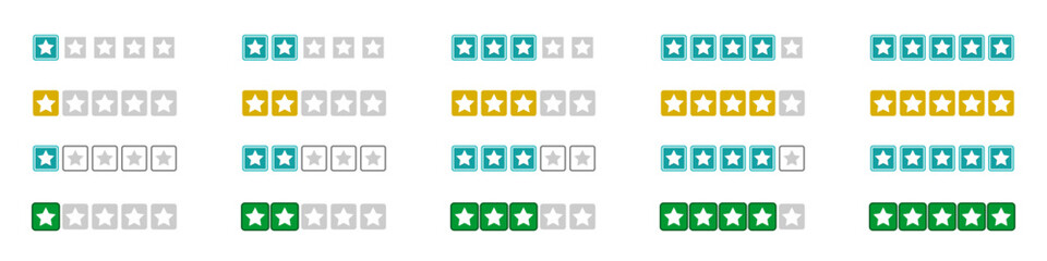 set of rating stars badges, flat design.