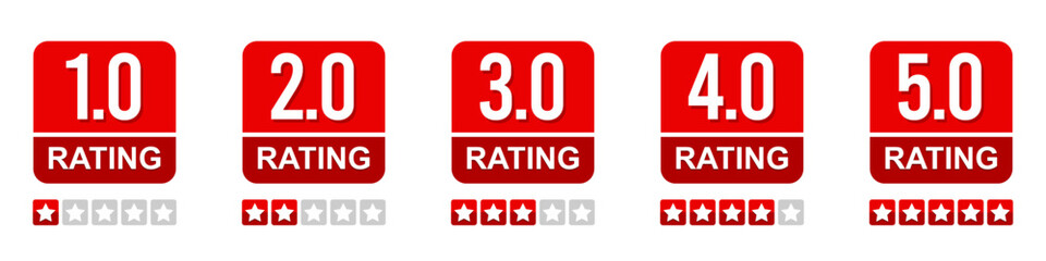 set of rating stars badges, flat design.