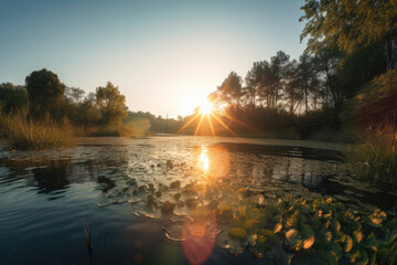 水, 池, 湖, 海, 木, 森, 夕焼け, 夕焼けの湖, water, pond, lake, ocean, trees, forest, sunset, sunset lake  