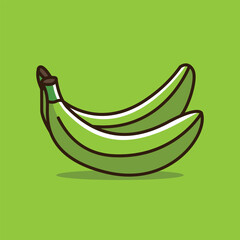 Banana fruit icon green vector art illustration