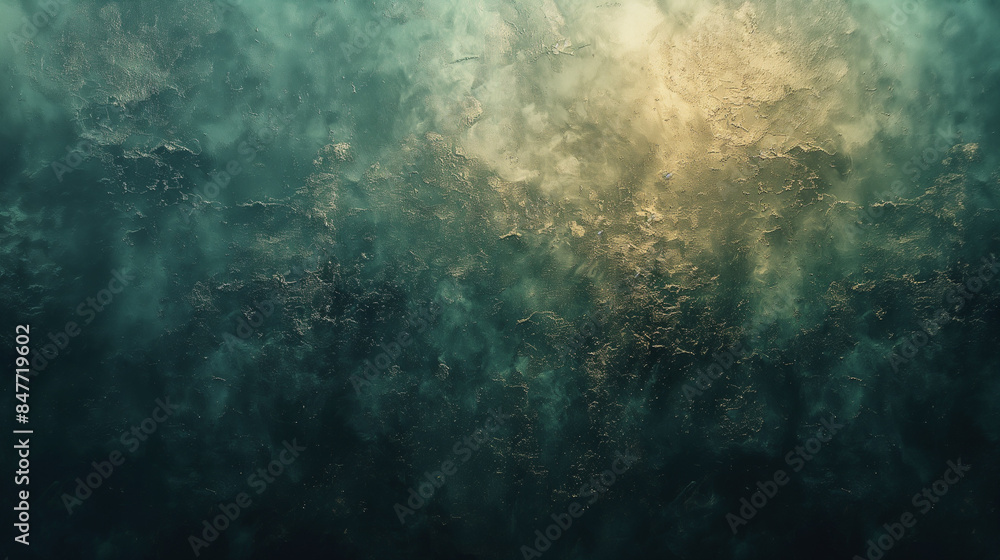 Poster a blurry image of a cloudy sky with a greenish tint