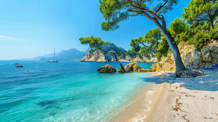 Scenic Paloma Beach at Saint-Jean-Cap-Ferrat, Provence-Alpes, France