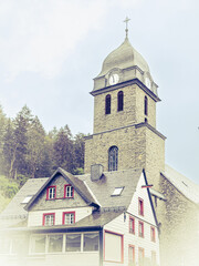 Fototapeta premium Traditional Cathedral in Monschau in Germany