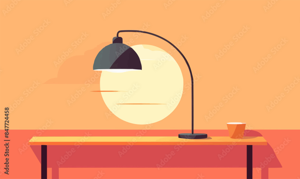 Poster table lamp vector flat minimalistic isolated vector style illustration