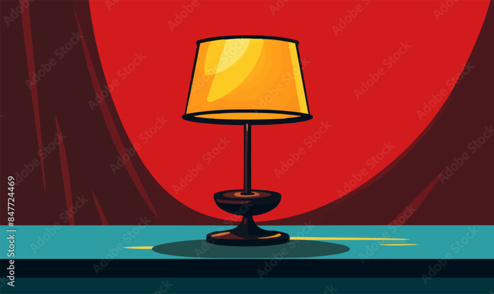 Poster table lamp vector flat minimalistic isolated vector style illustration