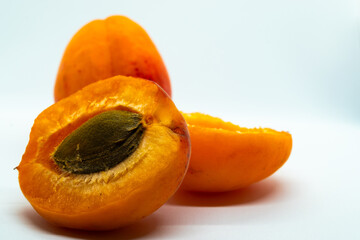 apricots on a white background