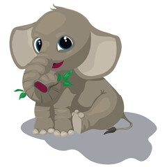 Cute Animal Character in Vector Illustration Elephant