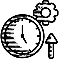 Productivity Doodle Icon Vector Illustration