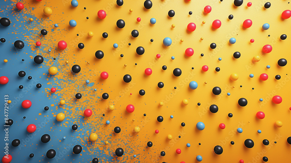 Poster a colorful background with many different colored balls scattered throughout