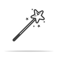 Star magic wand icon transparent vector isolated