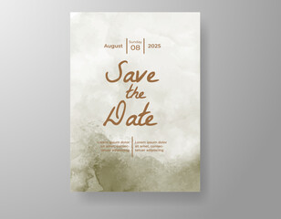 Wedding invitation with abstract watercolor background