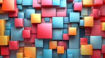 An abstract background featuring retro-inspired rectangles with rounded corners, soft pastel colors, hd quality, digital rendering, high contrast, geometric design, modern aesthetic.