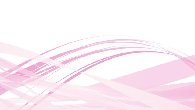 流れるピンクウェーブ　背景白 Flowing Series:Flowing soft pink waves on a white background
