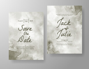 Wedding invitation with abstract watercolor background