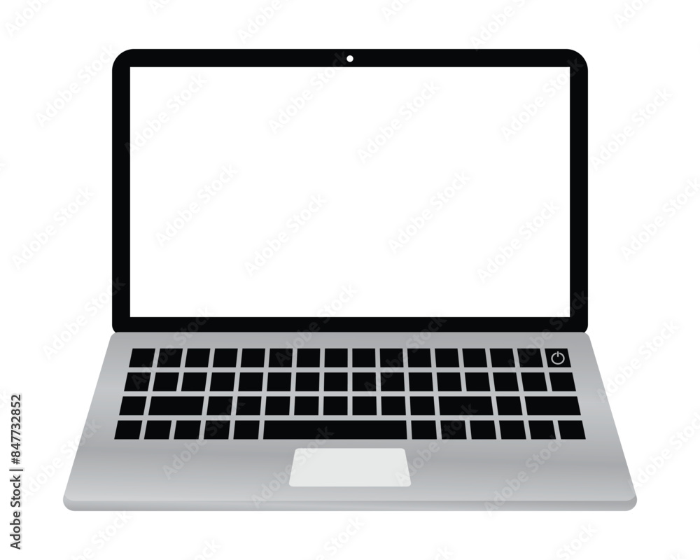 Aufkleber laptop computer with blank screen. notebook empty display mockup and template. vector illustration i