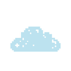 Fluffy clouds pixel art icon