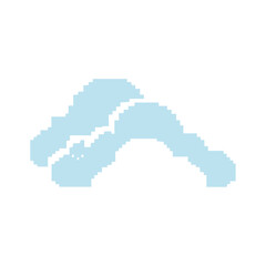Fluffy clouds pixel art icon