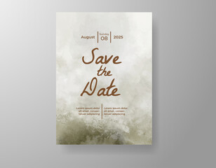 Wedding invitation with abstract watercolor background