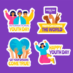 Youth Day Label Flat Cartoon Hand Drawn Templates Background Illustration