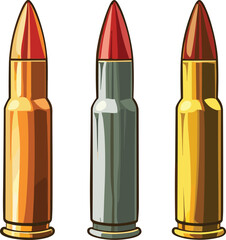 Bullet set icon, cartoon style vector illustration isolated on neutral background