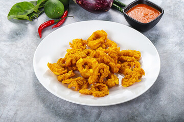 Golden fried squid crispy tempura