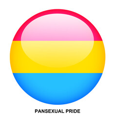 PANSEXUAL PRIDE flag button on white background