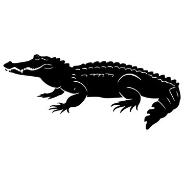 recommend clip art: Alligator silhouette, Alligator icon vector illustration