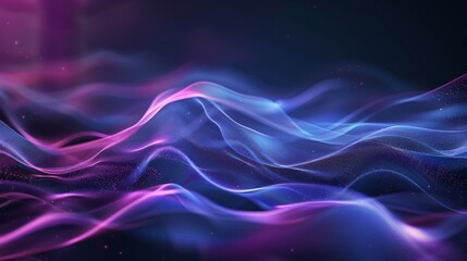 Abstract visualization of flowing wavy lines in blue and purple, creating a serene pattern with a dynamic feel