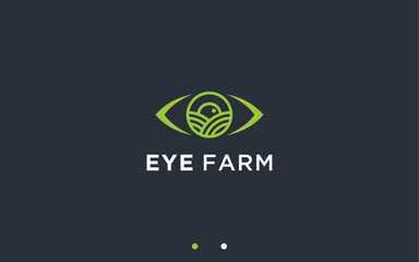 eye with farmer logo design vector silhouette illustration