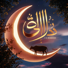 This beautiful Islamic 3d illustration is mainly made for great celebration Eid al Adha