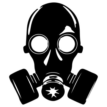 recommend clip art: gas mask silhouette, gas mask icon vector illustration