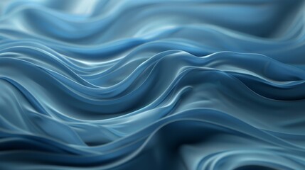 Obraz premium abstract blue satin fabric, capturing the intricate folds and crests with a 3D effect