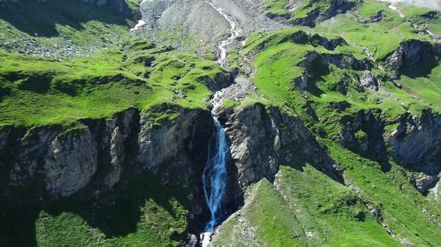 Drone Aerial Flight Over Majestic Mountain Peaks Dolomites, Italy