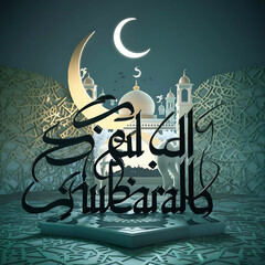This beautiful Islamic 3d illustration is mainly made for great celebration Eid al Adha