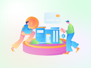 Home loan flat vector concept operation illustration
