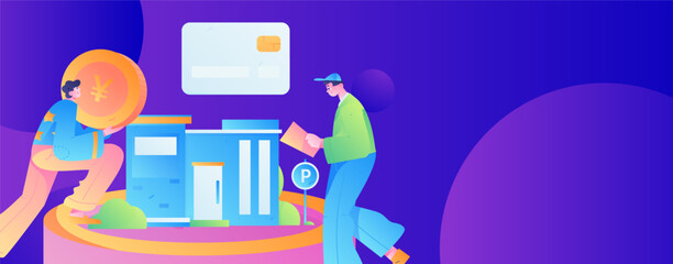 Obraz premium Home loan flat vector concept operation illustration 