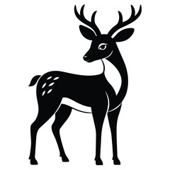 Solid color Fallow deer animal vector design