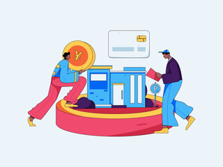 Home loan flat vector concept operation illustration
