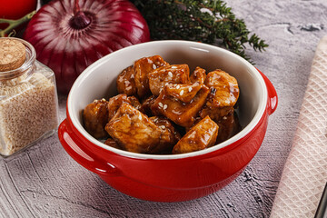 Chicken fillet with soya teriyaki sauce