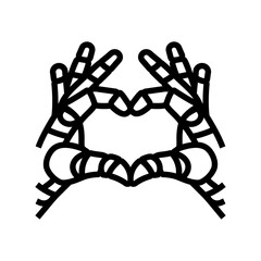 love robot hand gesture line icon vector. love robot hand gesture sign. isolated contour symbol black illustration