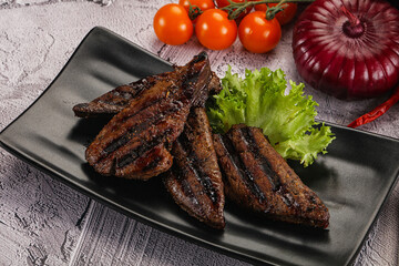 Grilled diet beef liver steak