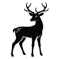 Solid color Fallow deer animal vector design