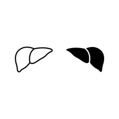 Liver icon in trendy flat style, Symbol for your web site design color editable